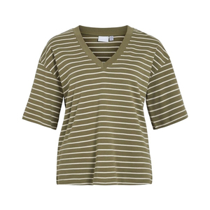 T-shirt rayé en coton authentique à manches courtes pour femme, grande taille, style côtier classique d'inspiration française, vêtement essentiel et décontracté - Product Image 1