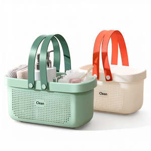 Cesta de Baño Portátil con Asa, Organizador de Ducha de Plástico, Estante de Almacenamiento de Artículos de Aseo - Product Image 1