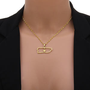 Mylove toptan porto riko takı kolye Charm paslanmaz çelik harita kalp porto riko kolye hediyelik eşya hediye - Product Image 2