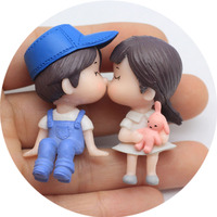 Figurines de couple romantiques en miniature 3D, figurines d'amoureux, poupées de mariage, chaise de fée, grand-mère, grand-père, décoration de maison DIY