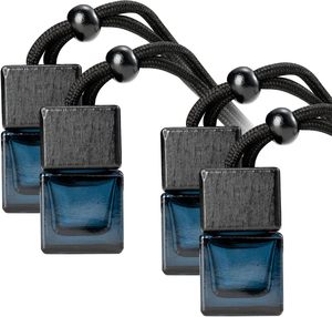 Diffuseur de parfum pour voiture en verre noir dégradé classique, vide, avec bouchon en bois noir personnalisé, pour huiles essentielles et parfums - Product Image 3