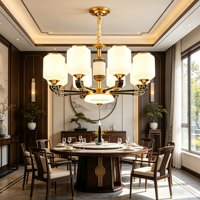 Lustre chinois de luxe, nouveau, en verre LED, luminaire suspendu pour salon, luminaire suspendu pour la décoration de la maison et de l'hôtel