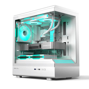 Boîtier PC Mini Tour Hurricane Beast M-ATX, compatible avec les cartes mères <span class=keywords><strong>ITX</strong></span> et le refroidissement liquide de 240 mm, panneau latéral en verre trempé, ordinateur de jeu - Product Image 1