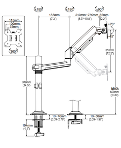 Zhongqu DT-03 13 "-32" 9kg Đen Thép/nhôm/nhựa siêu kinh tế cực gắn trên cơ khí mùa xuân duy nhất màn hình cánh tay kho - Product Image 6