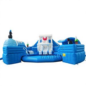 Parc aquatique gonflable pour adultes et enfants avec toboggans, en PVC, certifié CE, couleur et logo personnalisés - Product Image 1
