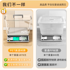 Caja de Almacenamiento Transparente de PET, Gran Capacidad, Organizador Doméstico Reforzado, Contenedor de Plástico Transparente Portátil - Product Image 2
