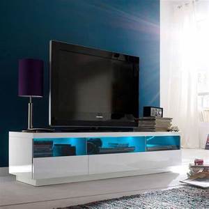 <span class=keywords><strong>Mueble</strong></span> para <span class=keywords><strong>TV</strong></span> <span class=keywords><strong>Blanco</strong></span>, <span class=keywords><strong>Mueble</strong></span> para Televisor de Madera <span class=keywords><strong>Blanco</strong></span> con Frente de Alto Brillo UV, Lámpara LED - Product Image 2