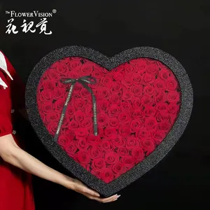 2022 New design Luxury 3 Set heart box for flowers heart shape flower box For Valentine's Day Gift
