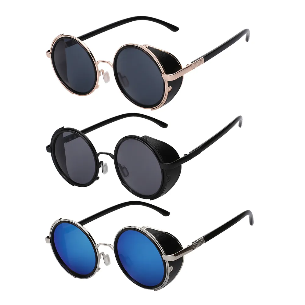 Vintage Round Punk Sunglasses Men's Spring Metal Steampunk Mirror Sun Glasses For Men Women Retro Personality Eyewear