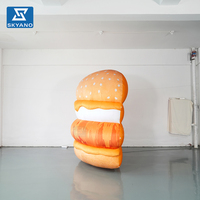 Modèle de hamburger gonflable personnalisé pour la publicité extérieure et la décoration d'événements