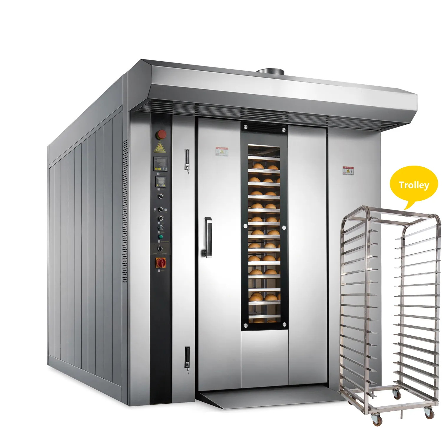 मेकर मशीन के लिए वाणिज्यिक बेकरी उपकरण संवहन 16/32 ट्रे पिज्जा ब्रेड बेकिंग हॉट एयर रोटरी ओवन