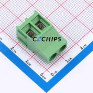 796740-2 Screw Terminal Block Through hole Component (THT),P=6.35mm Connector 6.35mm Green Through Hole 2P - Product Image 1