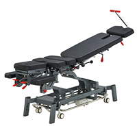 Mt Fairworth-381 Table de massage manuelle noire haute basse en flexion Lit chiropratique électrique pour traitement de physiothérapie en salle de sport