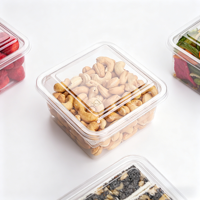 Boîte carrée transparente jetable en PET pour noix, durable, étanche à l'humidité, scellée, pour pâtisserie, salade de fruits, gâteau, stockage alimentaire, qualité alimentaire X-780L
