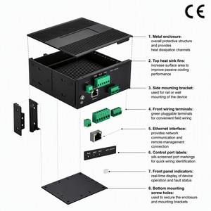 2*1G SFP + 8*GE PoE/PoE+/PoE++ Kupfer L2 Managed Industrial Ethernet <span class=keywords><strong>Switch</strong></span> X-Ring RSTP ERPS Ring Breiter Temperaturbereich -75°C ℃ ~+40 ℃ - Product Image 4