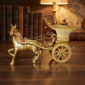 Excellente qualité, chariot à chevaux en laiton de style traditionnel, pièce de décoration pour Diwali, design artisanal élégant au meilleur prix - Product Image 4