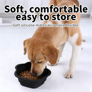 Tazón plegable de silicona con forma de pata de gato, tazón portátil de silicona para mascotas, perros y gatos, tazón portátil para alimentar con agua, tazón de viaje. - Product Image 3