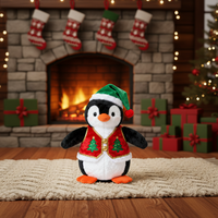 Lustiges Besticktes Weihnachts-Pinguin-Plüschtier 31cm-50cm Polyester PP-Baumwollfüllung Unisex Alle Altersgruppen Neuartiges Feiertagsgeschenk für