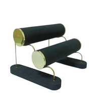 Présentoir à bijoux de haute qualité en métal et microfibre pour bracelets et montres, 2 niveaux, support de présentation pour bracelets