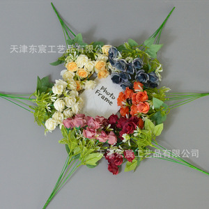 ช่อดอกกุหลาบประดิษฐ์ Dongchen Crafts 12 ดอก ดอกไม้ผ้าไหม สีขาว สีแชมเปญ สีส้ม สำหรับตกแต่งงานแต่งงาน ตกแต่งบ้าน - Product Image 3