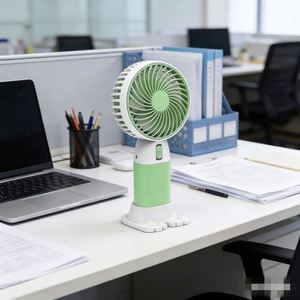 Hot Sale Factory Custom Portable Cartoon Style ABS Plastic Handheld Phone Stand Fan 1 Speed <b>Lead</b>-acid Battery - Product Image 4