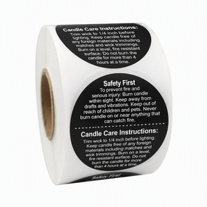 Etiquetas Adhesivas de Seguridad para Velas de Vinilo Personalizadas, Etiquetas Redondas Negras para Envases de Velas, Suministro de Fábrica al por Mayor, MOQ Bajo - Product Image 1