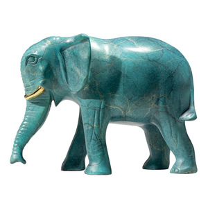 Copper Art Workshop Brass Elephant Ornament Feng Shui Decor Office <b>Desk</b> Accessory Lucky Symbol Single Piece - Product Image 1