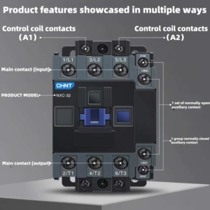 Chint NXC-18 AC Contactor <strong>220V</strong> 3p 24V Coil <strong>Electromagnetic</strong> Starting 18A Din Rail Mounting Industrial Automation Low Price - Product Image 4
