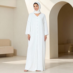 ชุดอาบายะห์ลำลองแบบอิสลามสำหรับสตรีชาวมุสลิม ตกแต่งด้วยเพชรและงานเจาะเล็บ ดีไซน์ทันสมัย ผ้าคุณภาพสูง หรูหรา - Product Image 3