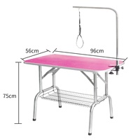 Table de toilettage pliable réglable en hauteur de 35,5 pouces avec bras à pince, boucle de toilettage pour chien en acier inoxydable et outil