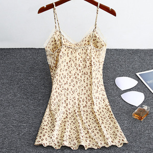 Sexy Ice Silk <b>Slip</b> <b>Dress</b> With Straps One Size For Home Wear Women Sleepwear Summer 2023 - Product Image 4