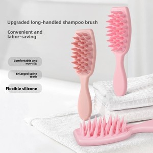 Cepillo de Silicona con Mango Largo para Lavar el Cabello, Peine Especial para Limpiar el Cuero Cabelludo, Herramienta de Masaje para Bebés y Niños - Product Image 2