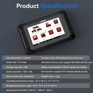 Escáner de Motocicletas OBD2 ANCEL MT700, Herramienta de Diagnóstico Completo del Sistema, Reinicio de Aceite, Purga de ABS, Codificación de ECU, Prueba <span class=keywords><strong>Activa</strong></span> para Motocicletas - Product Image 6