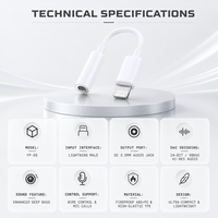 Adaptateur audio USB certifié CE, prix d'usine, vente flash, câble adaptateur 8 broches vers 3,5 mm femelle pour iPhone et écouteurs