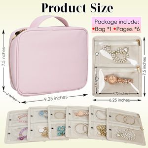 Pochette de rangement pour bijoux grande capacité avec logo personnalisé, anti-rayures, avec fermetures éclair transparentes - Product Image 2
