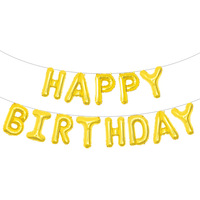 Ballon en aluminium de 16 pouces, version américaine, inscription « Joyeux anniversaire », pour la décoration de fête d'anniversaire