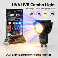 Lampe LED pour reptiles UVA UVB Combo, base GU10, 3W, plusieurs intensités UVB, AC100-240V