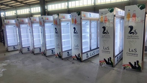 Réfrigérateur de bière d'affichage de portes en verre commerciales de trois 1000L, réfrigérateur, refroidisseur de boisson, congélateur de légume, <span class=keywords><strong>deepfreeze</strong></span> de viande - Product Image 5