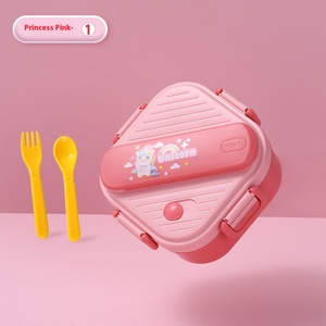 Dual-Tier Microwave Heatable Children's <strong>Lunch</strong> <strong>Box</strong> with Cartoon Character Embroidery Plastic Lid for Students - Product Image 6
