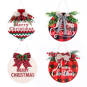 New Eco-friendly Round Wooden <b>Christmas</b> Plaques Customizable Designs <b>for</b> Outdoor Wall <b>Door</b> & Balcony Hanging - Product Image 2
