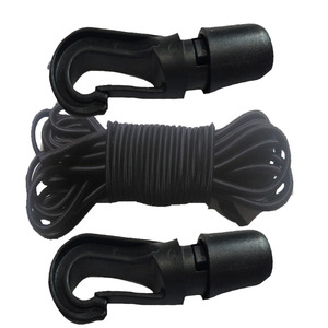 Ganchos de remolque, cuerda de goma negra de 8mm, 110cm, gancho doble, accesorio para barco y acampada al aire libre - Product Image 2