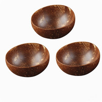Bols et assiettes en bois, bol en coquille de noix de coco, petit format, logo personnalisé, avec cuillère, ensemble de couverts, prix de cuisine, naturel, écologique