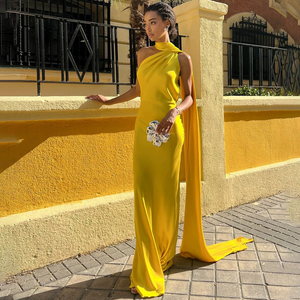 Nuovo Abito da Sera Lungo Elegante da Donna in Spandex Intrecciato con Collo Alto, Pizzo, Schiena Scoperta, Senza Spalline, Sexy, Formale, Ecologico - Product Image 2