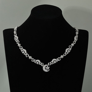 Collier Pendentif Étoile et Lune Tendance en Argent 925 Plaqué Or 18K avec Moissanite VVS, Style Hip Hop Bling Iced Out, Certifié GRA, Testeur de Diamant, Cadeau - Product Image 2