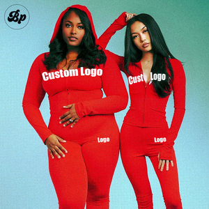 Ensemble de survêtement 2 pièces personnalisé <span class=keywords><strong>pour</strong></span> <span class=keywords><strong>femme</strong></span> avec logo – <span class=keywords><strong>Veste</strong></span> zippée, haut, leggings <span class=keywords><strong>et</strong></span> <span class=keywords><strong>pantalon</strong></span> évasé - Product Image 2