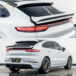 PINDUN Turbo GT Style Dry <strong>Carbon</strong> <strong>Fiber</strong> Polished Finish 3M Tape Installation Rear Trunk <strong>Spoiler</strong> for 2018-2023 Porsche Cayenne - Product Image 4