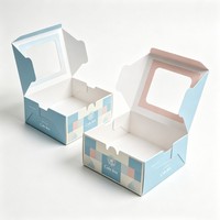 Boîte à gâteaux de haute qualité en gros avec fenêtre, boîte à pâtisserie, boîte à donuts, boîte à desserts personnalisée
