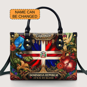 República Dominicana Está en <span class=keywords><strong>mi</strong></span> Sangre - Bolso de Mano de Cuero Personalizado - Regalo Personalizado para Ella MOQ 1 POD Envío Directo Bolsos de Mensajero para Mujer - Product Image 1