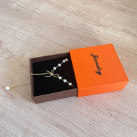 Boîte d'emballage carrée pour bijoux avec logo personnalisé, en carton, avec ruban, pour boucles d'oreilles et bagues, fermeture à cordon.