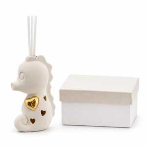 Diffusore di fragranze in ceramica a forma di cavalluccio marino con luce LED 8x6x13 cm, set regalo - Product Image 1